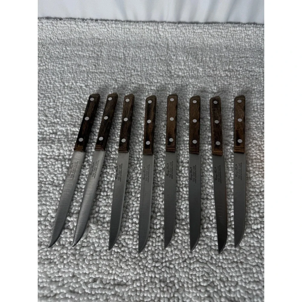 Carriage House Chef Line Steak Knives Set‎ with Wooden Block Washington Forge